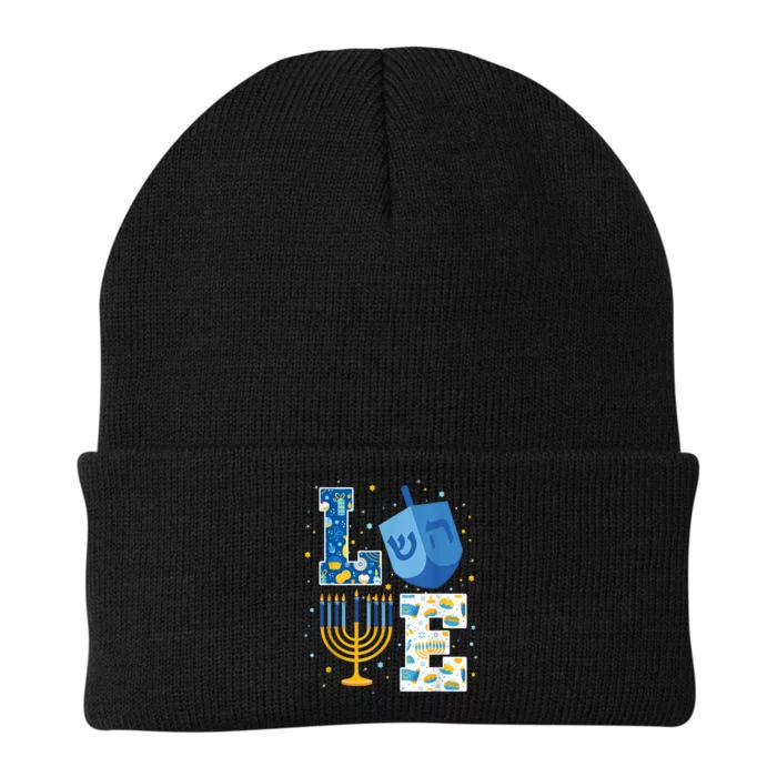 LOVE Cute Hanukkah Decorations Dreidelorah Chanukah Knit Cap Winter Beanie