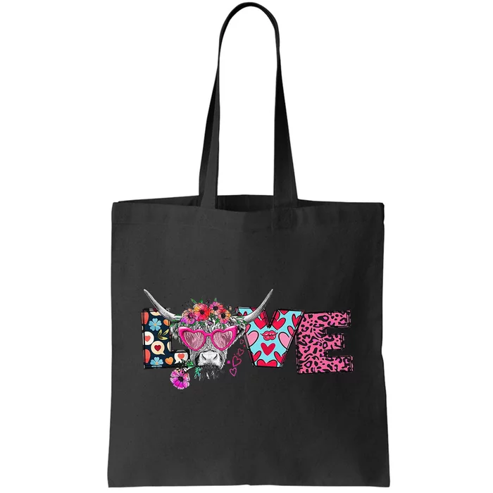 Love Cow Heart Leopard Moolentine Valentine's Day Man Tote Bag