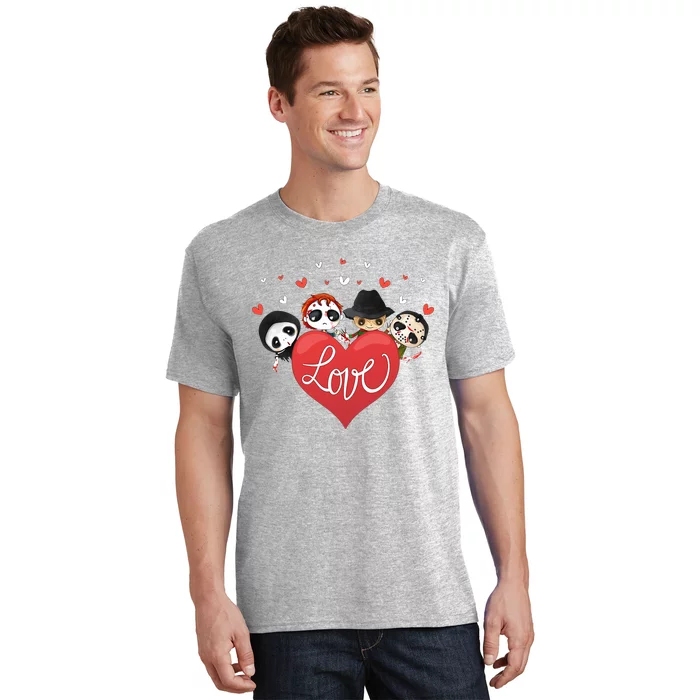 Love Candy Heart Cute Killer Horror Movie Anti Valentine Day T-Shirt