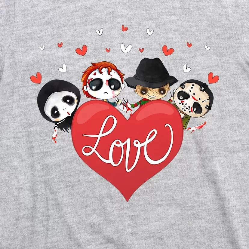 Love Candy Heart Cute Killer Horror Movie Anti Valentine Day T-Shirt