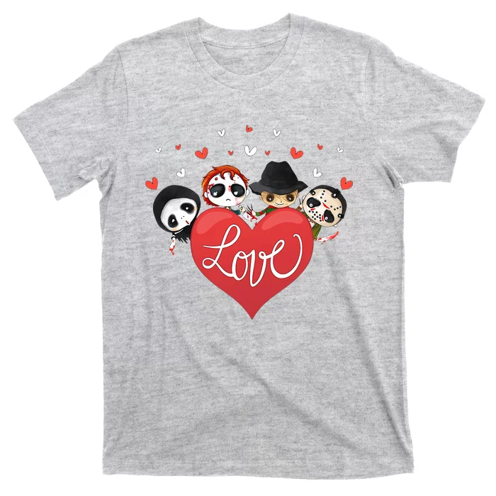 Love Candy Heart Cute Killer Horror Movie Anti Valentine Day T-Shirt