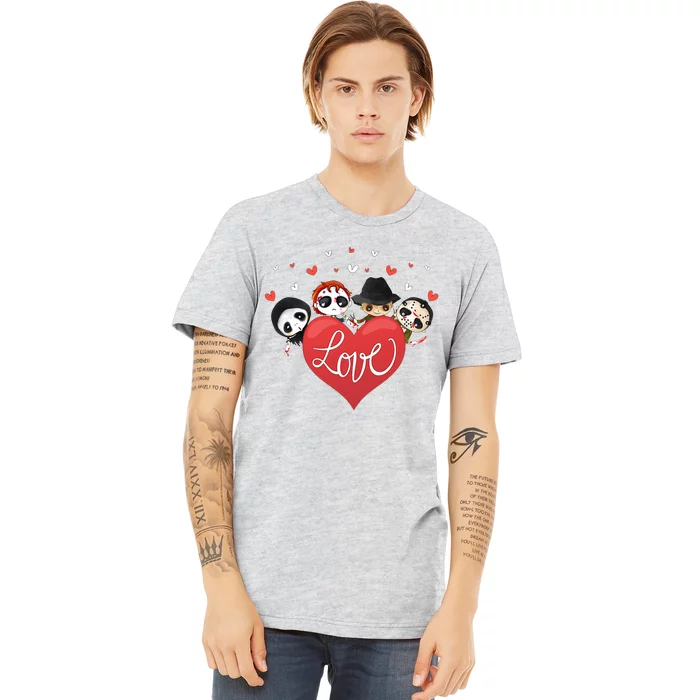 Love Candy Heart Cute Killer Horror Movie Anti Valentine Day Premium T-Shirt