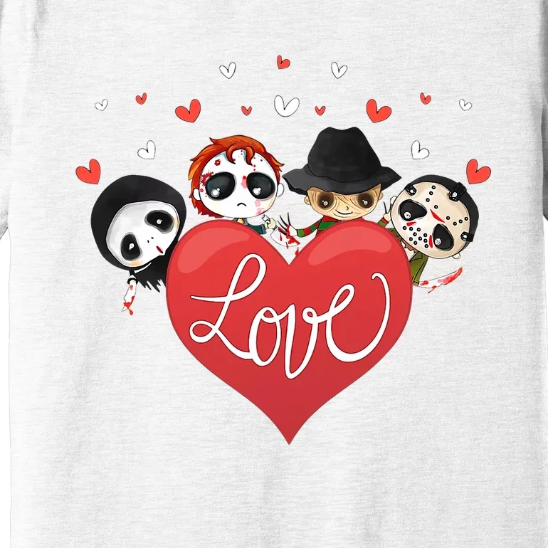 Love Candy Heart Cute Killer Horror Movie Anti Valentine Day Premium T-Shirt