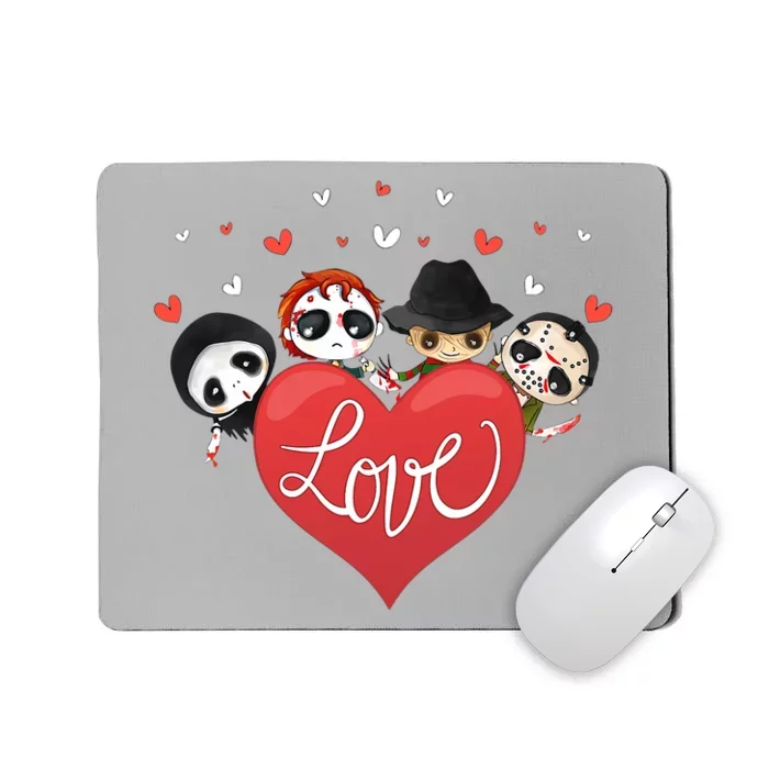 Love Candy Heart Cute Killer Horror Movie Anti Valentine Day Mousepad