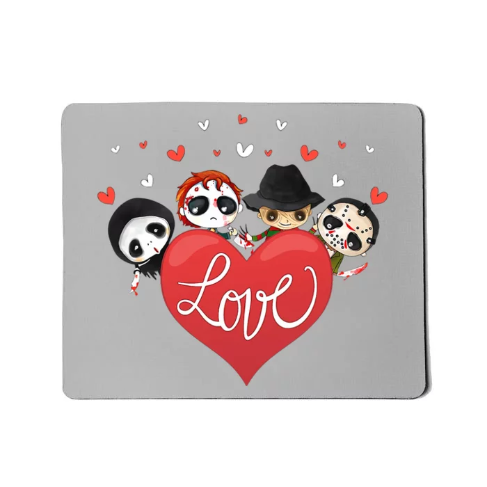 Love Candy Heart Cute Killer Horror Movie Anti Valentine Day Mousepad