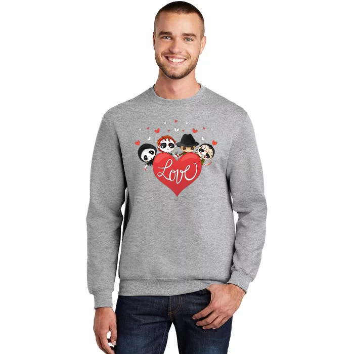 Love Candy Heart Cute Killer Horror Movie Anti Valentine Day Sweatshirt