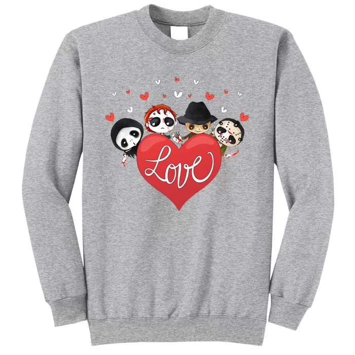 Love Candy Heart Cute Killer Horror Movie Anti Valentine Day Sweatshirt