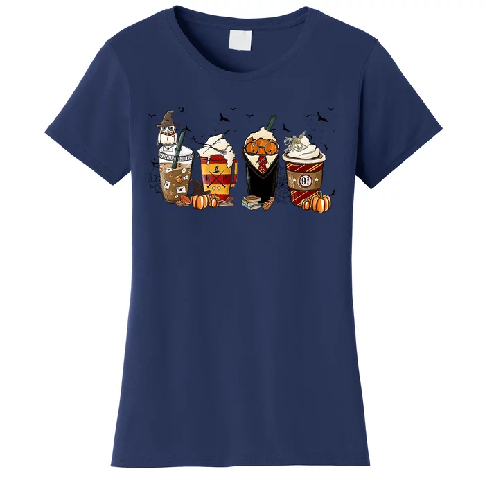 Latte Coffee Halloween Witch School Witch School Halloween Women's T-Shirt