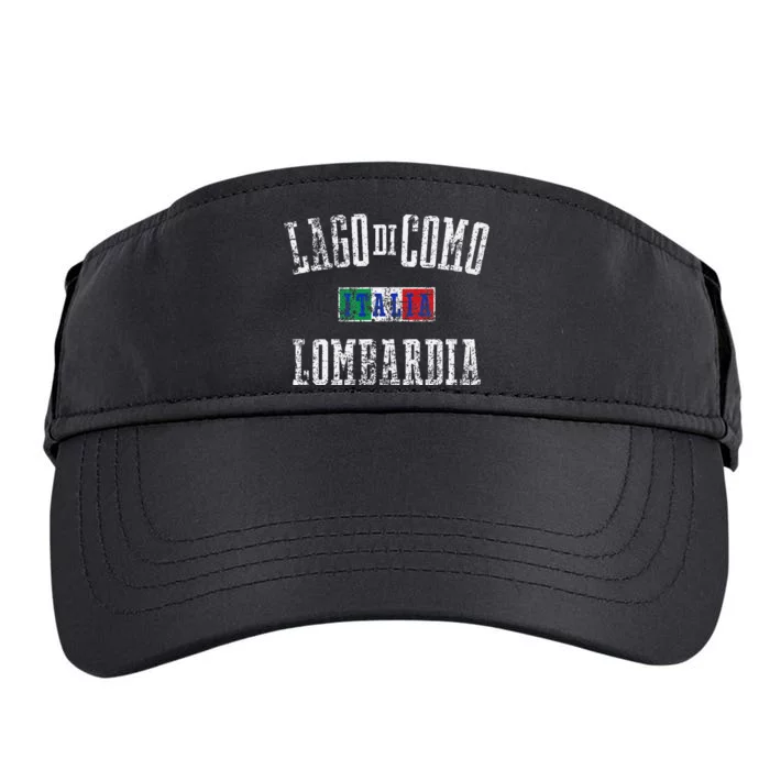 Lake Como Italy Lombardy Distressed Print Adult Drive Performance Visor