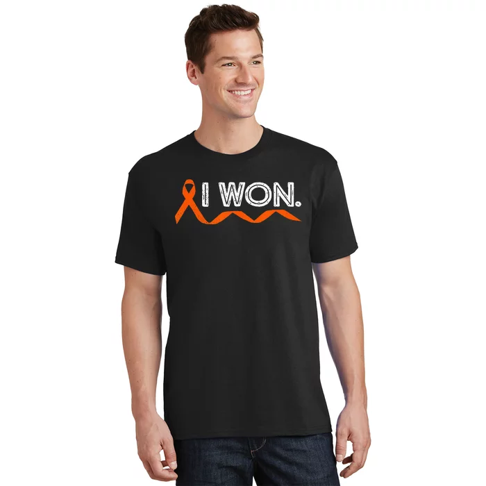 Leukemia Cancer I Won Orange Ribbon Awareness Warriors T-Shirt