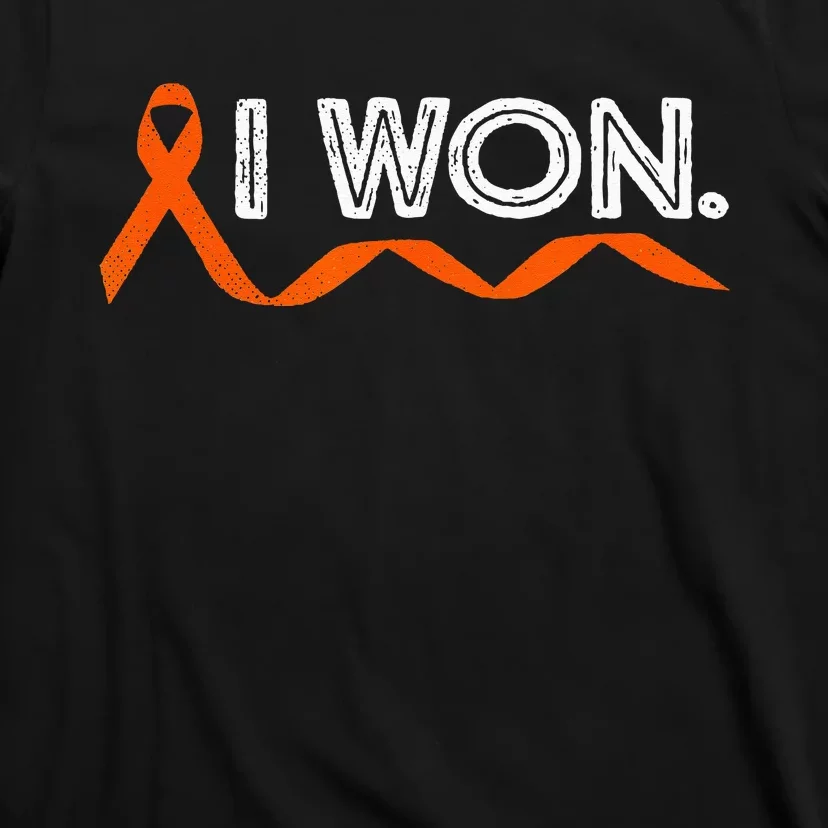 Leukemia Cancer I Won Orange Ribbon Awareness Warriors T-Shirt