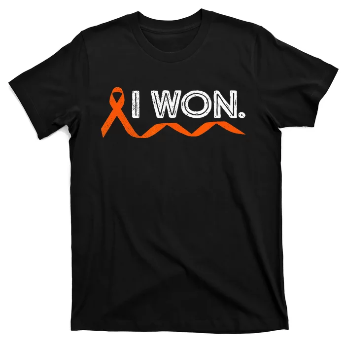 Leukemia Cancer I Won Orange Ribbon Awareness Warriors T-Shirt