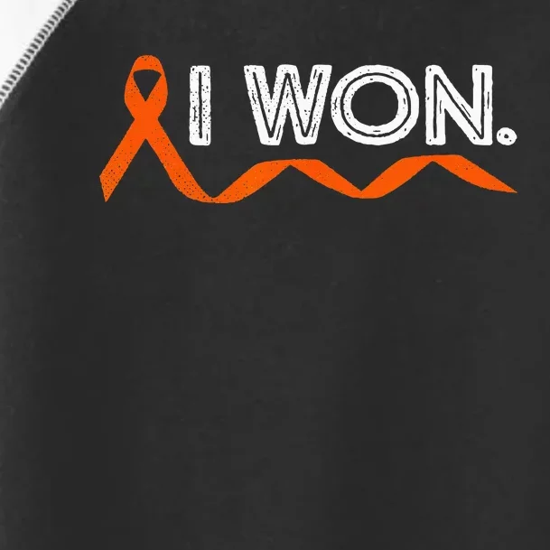 Leukemia Cancer I Won Orange Ribbon Awareness Warriors Toddler Fine Jersey T-Shirt