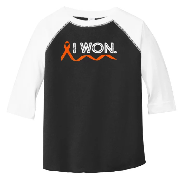 Leukemia Cancer I Won Orange Ribbon Awareness Warriors Toddler Fine Jersey T-Shirt