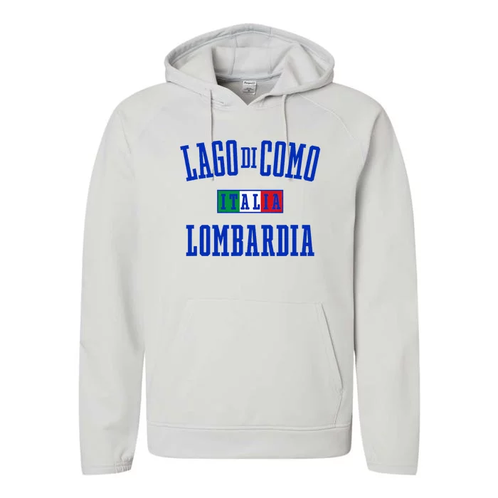 Lake Como Italy Lombardy Performance Fleece Hoodie