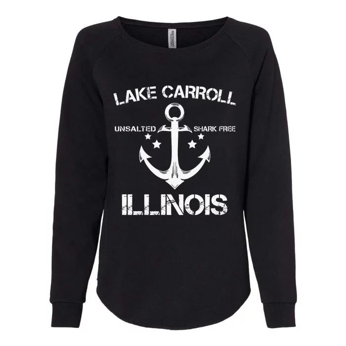 LAKE CARROLL ILLINOIS Funny Fishing Camping Summer Gift Womens California Wash Sweatshirt