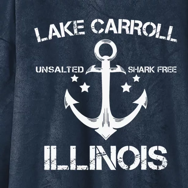 LAKE CARROLL ILLINOIS Funny Fishing Camping Summer Gift Hooded Wearable Blanket