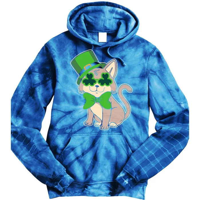 Leprechaun Cat Ireland Saint Patrick's Day St Paddy Kitten Gift Tie Dye Hoodie