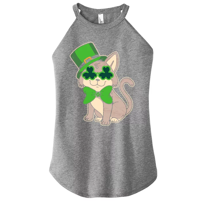 Leprechaun Cat Ireland Saint Patrick's Day St Paddy Kitten Gift Women’s Perfect Tri Rocker Tank