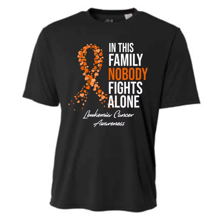 Leukemia Cancer In This Family Nobody Fights Alone Cooling Performance Crew T-Shirt