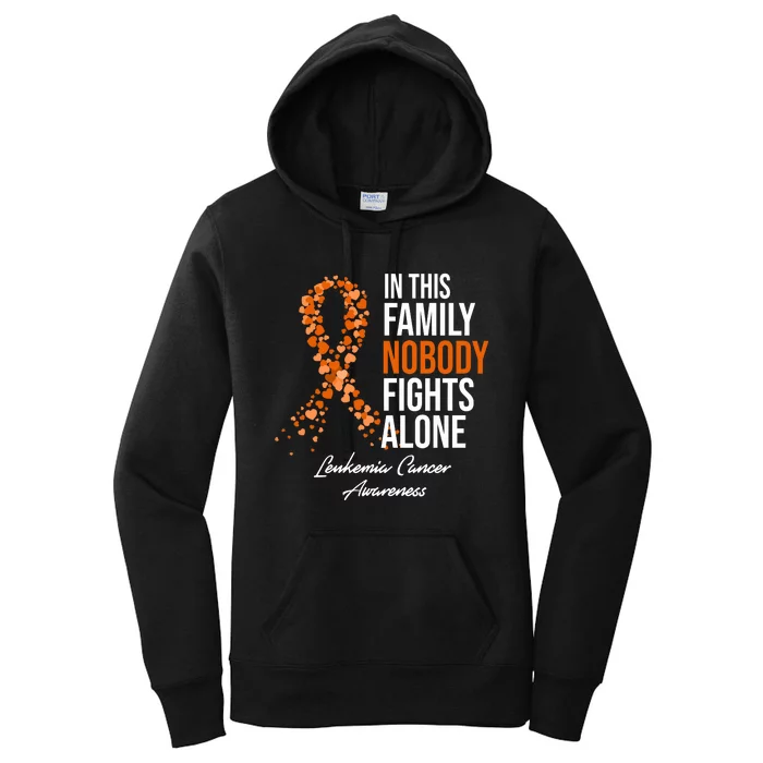 Leukemia Cancer In This Family Nobody Fights Alone Women's Pullover Hoodie