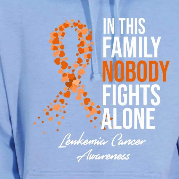 Leukemia Cancer In This Family Nobody Fights Alone Unisex Surf Hoodie