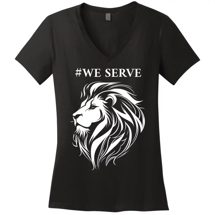 Lions Club International We Serve Lions Women's V-Neck T-Shirt