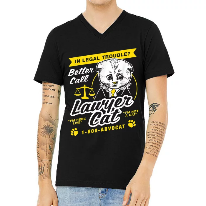 Lawyer Cat I'm Not A Cat Kitten Filter V-Neck T-Shirt