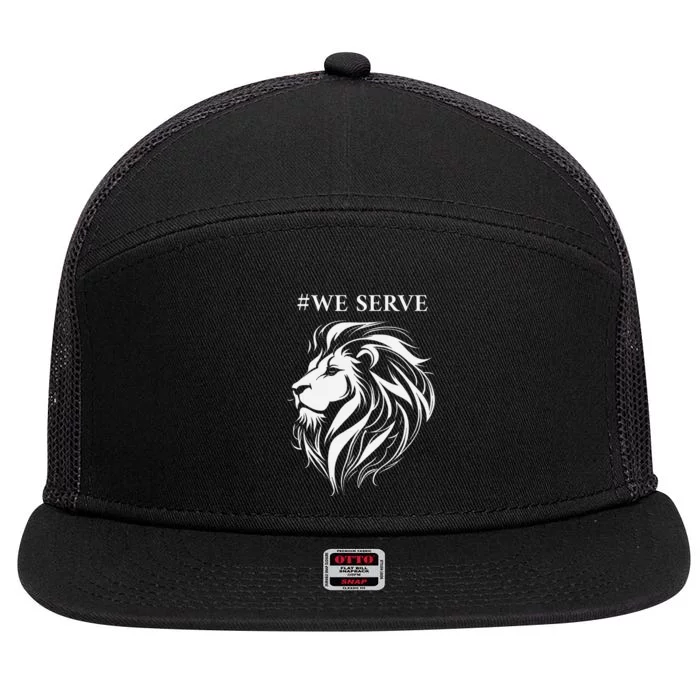 Lions Club International We Serve Lions 7 Panel Mesh Trucker Snapback Hat