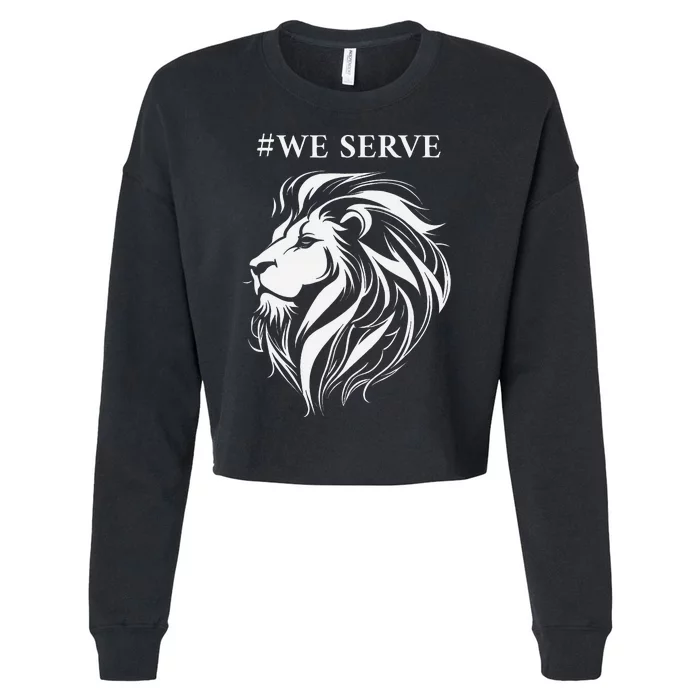 Lions Club International We Serve Lions Cropped Pullover Crew