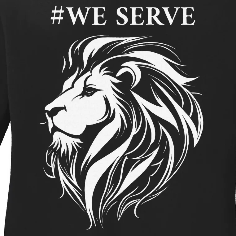 Lions Club International We Serve Lions Ladies Long Sleeve Shirt