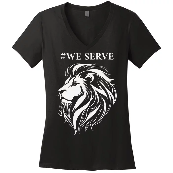 Lions Club International We Serve Lions Women's V-Neck T-Shirt