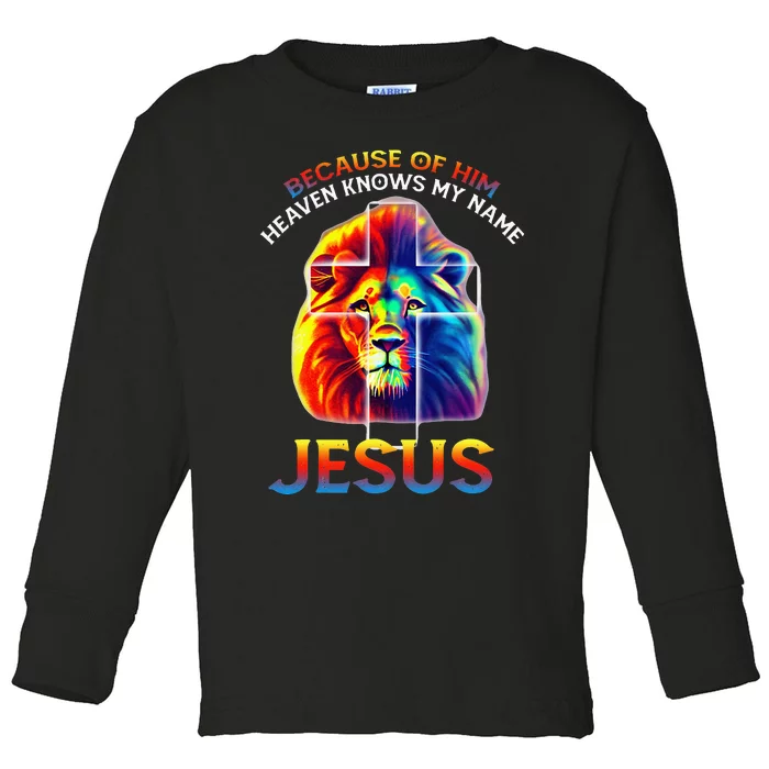 Lion Cross Jesus Christian Lord God Believer Toddler Long Sleeve Shirt