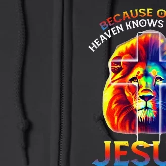 Lion Cross Jesus Christian Lord God Believer Full Zip Hoodie