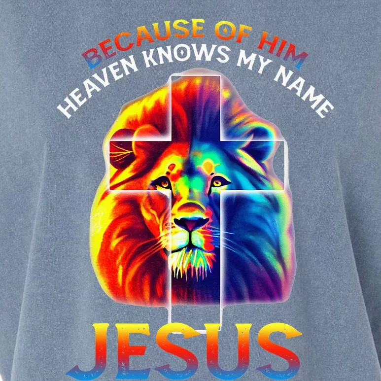 Lion Cross Jesus Christian Lord God Believer Garment-Dyed Women's Muscle Tee