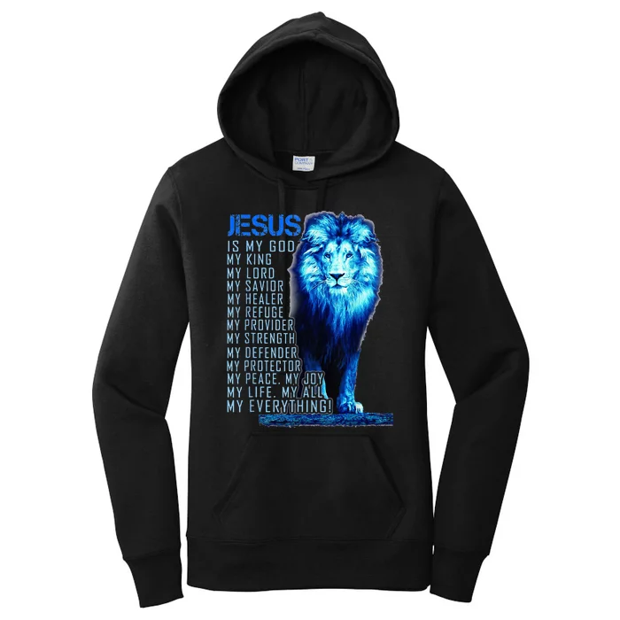 Lion Christian Jesus Is My God King Lord And Savior Women's Pullover Hoodie