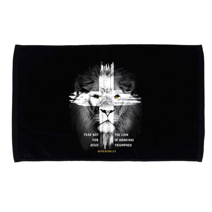 Lion Cross Jesus Christian Lord God Believer Microfiber Hand Towel