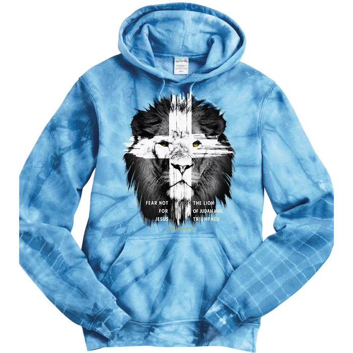 Lion Cross Jesus Christian Lord God Believer Tie Dye Hoodie