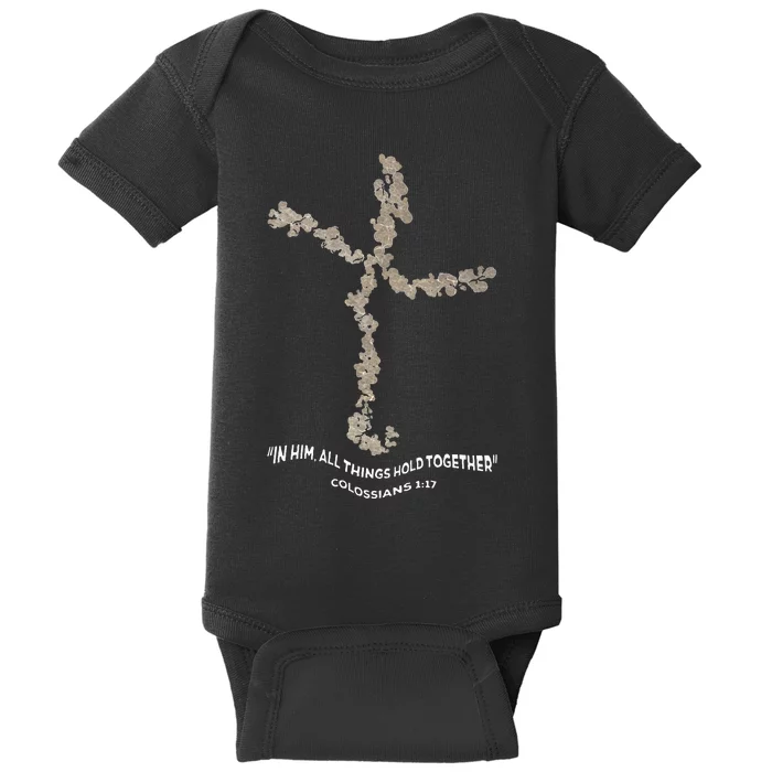 Laminin Christian Jesus Cross Baby Bodysuit