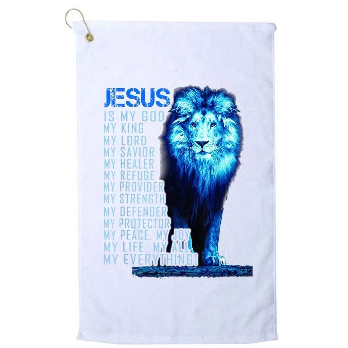 Lion Christian Jesus Is My God King Lord And Savior Platinum Collection Golf Towel