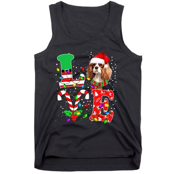 Love Cavalier King Charles Spaniel Dog Christmas Tank Top