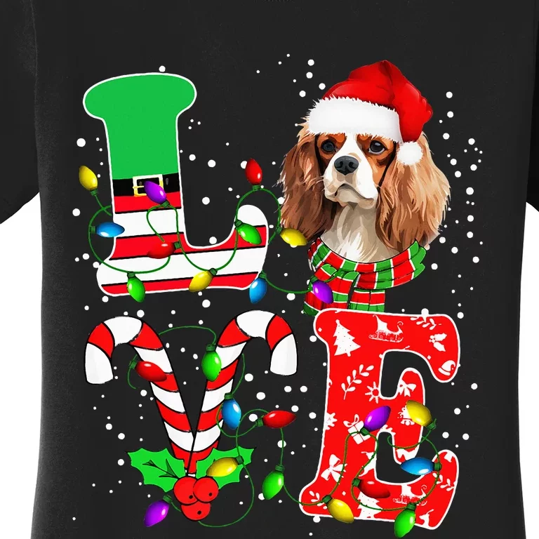 Love Cavalier King Charles Spaniel Dog Christmas Women's T-Shirt