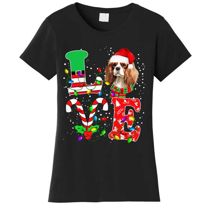 Love Cavalier King Charles Spaniel Dog Christmas Women's T-Shirt