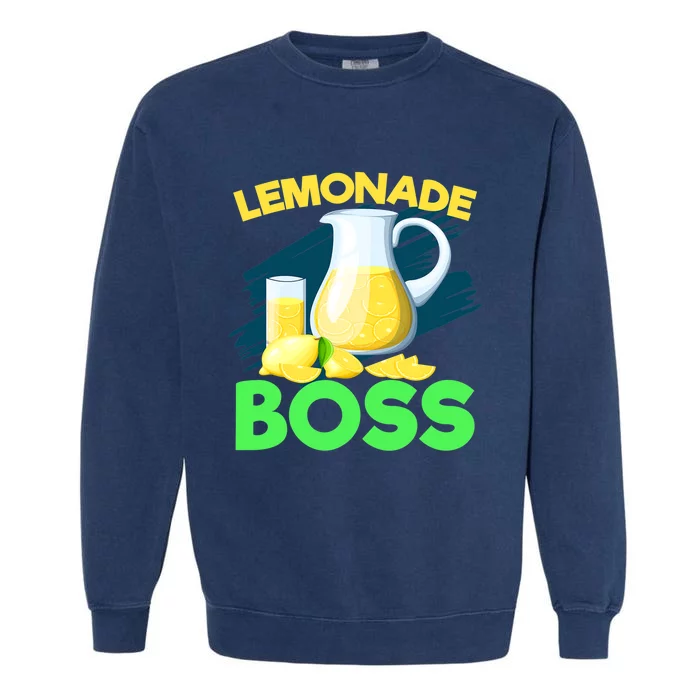 Lemonade Crew Kids Funny Lemonade Boss Lemon Lover Squad Garment-Dyed Sweatshirt