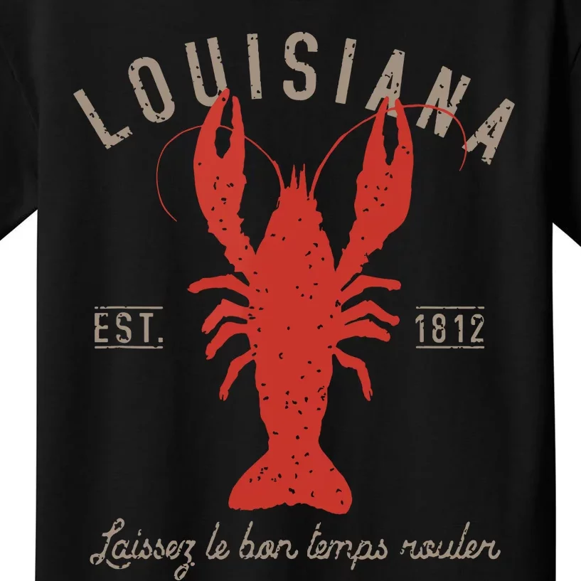 Louisiana Crawfish Laissez Le Bon Temps Rouler Kids T-Shirt