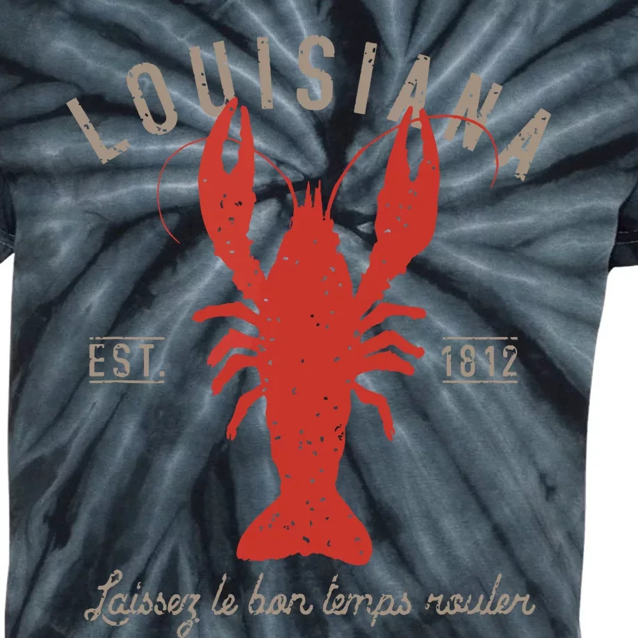 Louisiana Crawfish Laissez Le Bon Temps Rouler Kids Tie-Dye T-Shirt