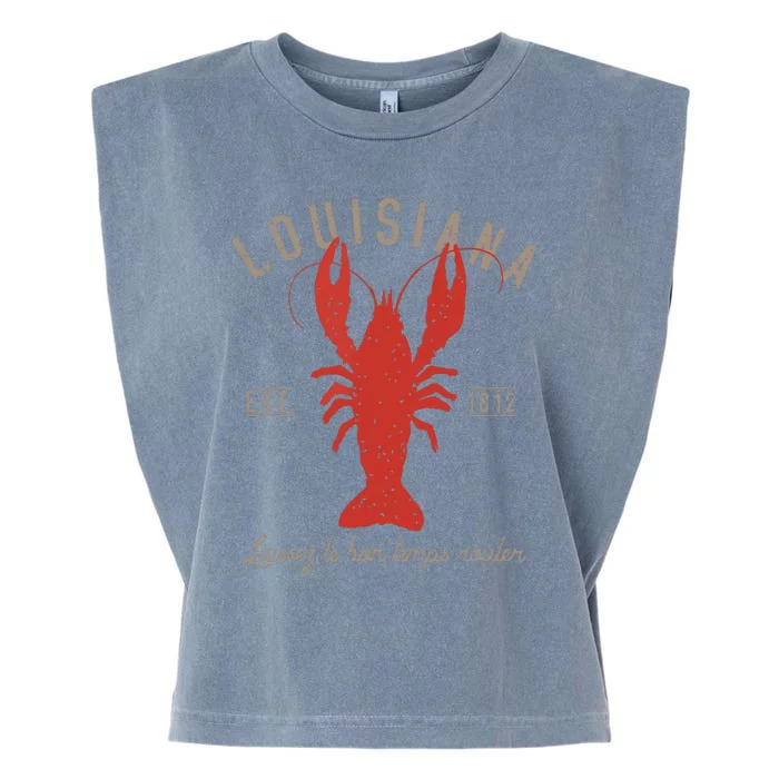 Louisiana Crawfish Laissez Le Bon Temps Rouler Garment-Dyed Women's Muscle Tee