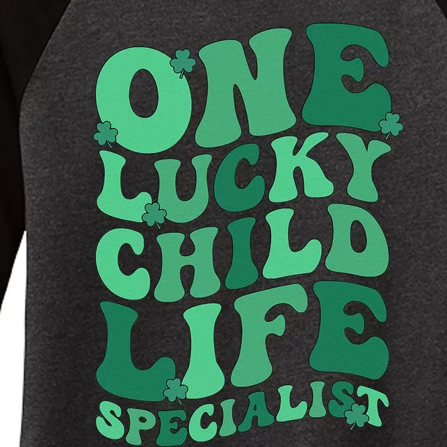 Lucky Child Life Specialist St. Patrick's Day Women's Tri-Blend 3/4-Sleeve Raglan Shirt