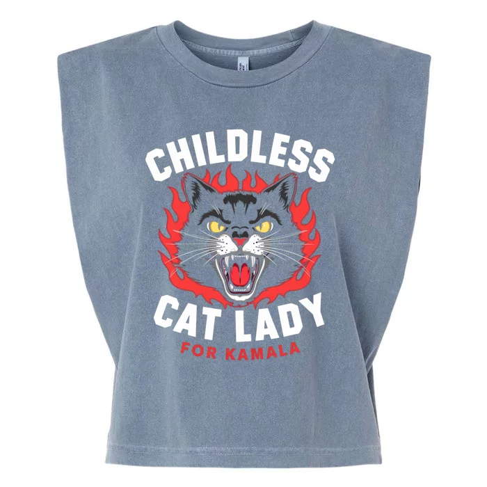 Less Cat Lady For Kamala Gift Garment-Dyed Women's Muscle Tee