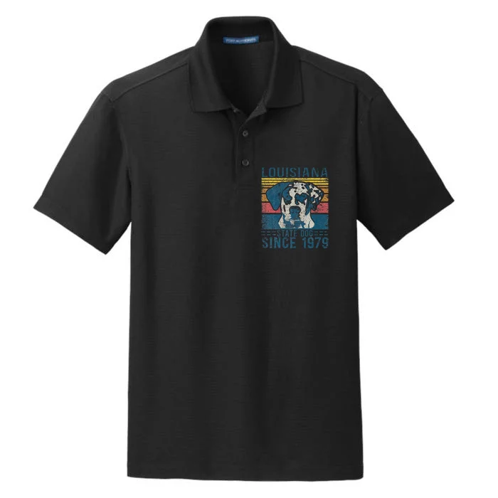 Louisiana Catahoula Leopard Dog Us State Dog Fan Lover Retro Dry Zone Grid Performance Polo